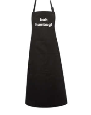 Bah Humbug - Black Christmas Apron