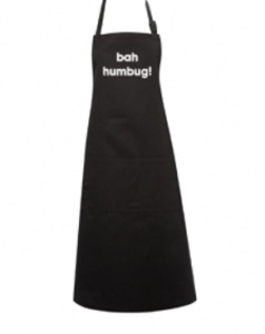 Bah Humbug - Black Christmas Apron