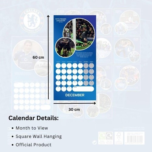 Chelsea FC Legends 2025 Wall Calendar