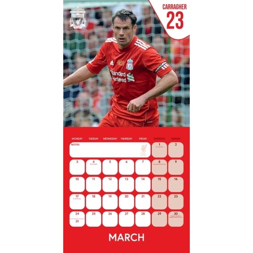 Liverpool FC Legends 2025 Wall Calendar