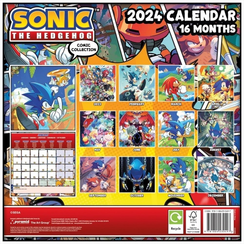 Sonic the Hedgehog 2024 Wall Calendar