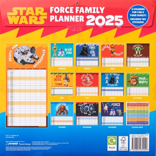 Disney Star Wars 2025 Family Planner Calendar