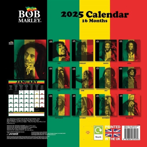 Bob Marley 2025 Official Calendar