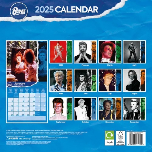 David Bowie Official 2025 Wall Calendar