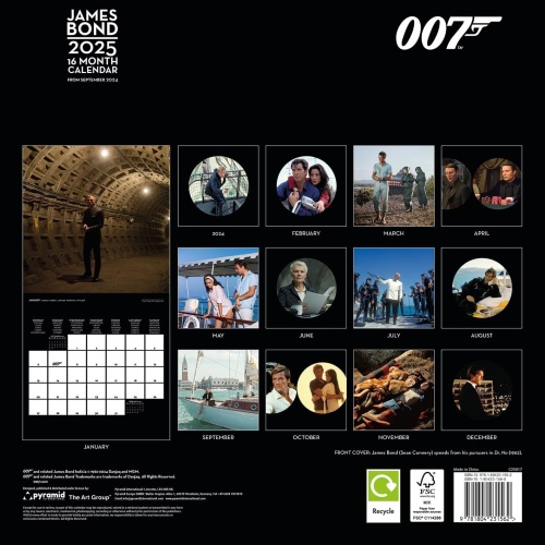 James Bond 007 Official 2025 Calendar