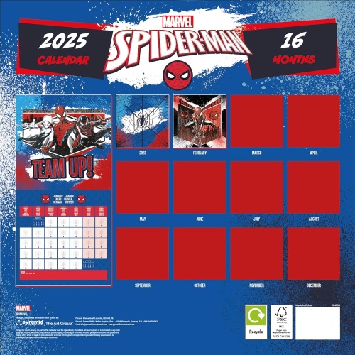 Marvel Spider-Man 2025 Square Wall Calendar