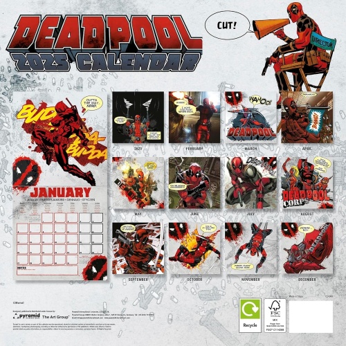 Deadpool Marvel Comics Official 2025 Calendar