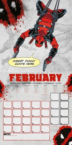 Deadpool Marvel Comics Official 2025 Calendar