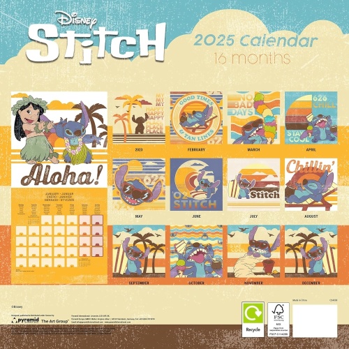 Disney Lilo & Stitch Official 2025 Calendar