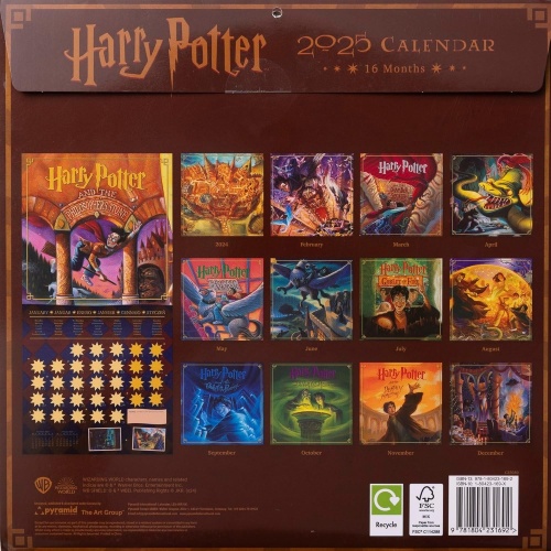 Harry Potter Literary  2025 Wall Calendar