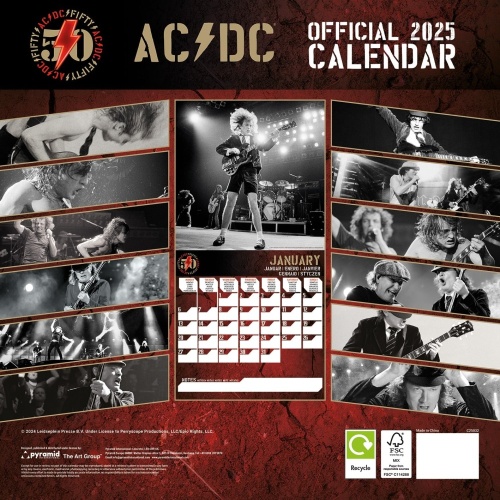 AC/DC Official 2025 Calendar