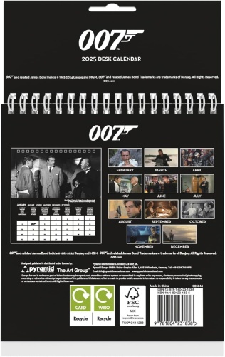 James Bond 007 Official 2025 Desk Calendar