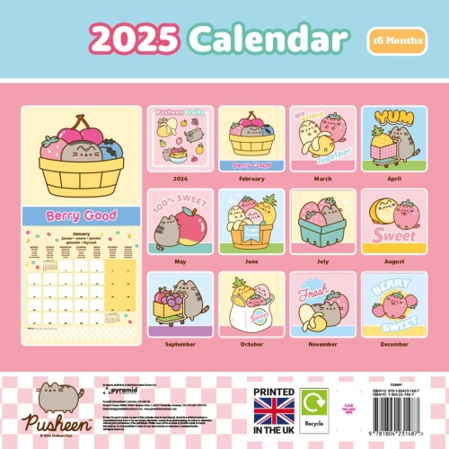 Official Pusheen 2025 Wall Calendar Officially Licensed