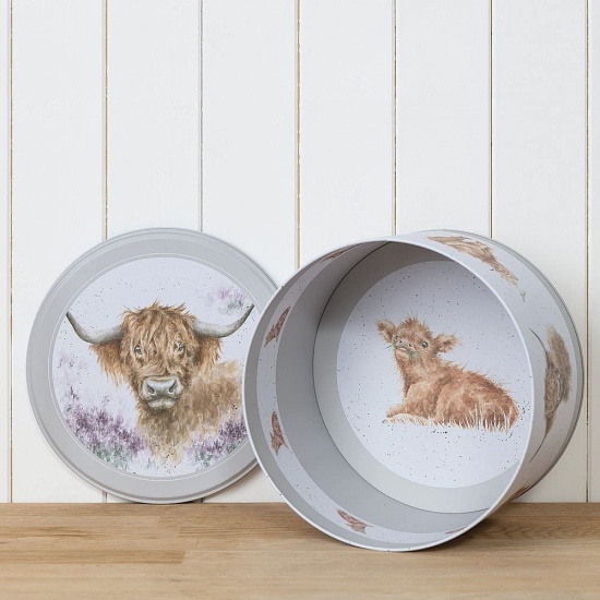 Wrendale Designs Set of 3 Cake Tins Highland Cow, Fox Hedghog