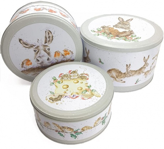 Wrendale Designs Set of 3 Christmas Cake Tins