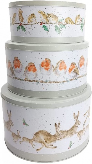 Wrendale Designs Set of 3 Christmas Cake Tins