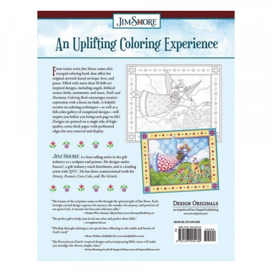 Jim Shore Faith and Harmony Colouring Book Angels, Animals, and Biblical Scenes