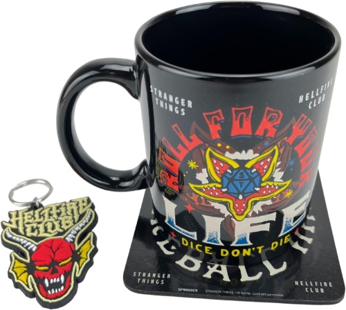 Stranger Things Hellfire Mug Coaster and Keyring Gift Set