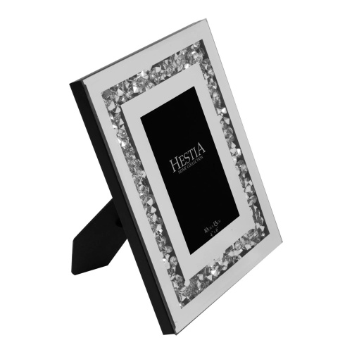 Mirror and Crystal 4'' x 6'' Picture Photo Frame Crushed Crystal Frame