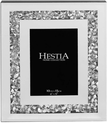 Mirror and Crystal 4'' x 6'' Picture Photo Frame Crushed Crystal Frame