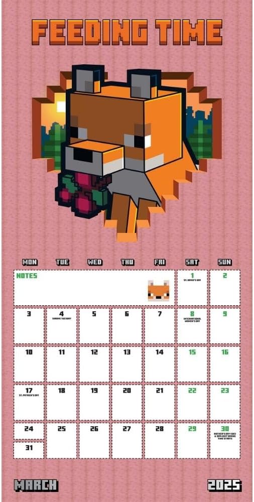 Minecraft Official 2025 Wall Calendar threelittlebears.co.uk