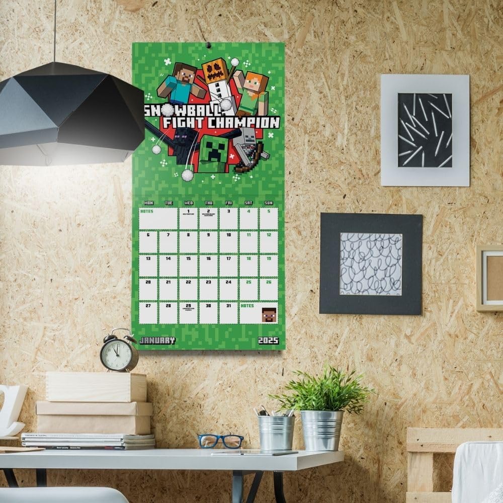 Minecraft Official 2025 Wall Calendar threelittlebears.co.uk