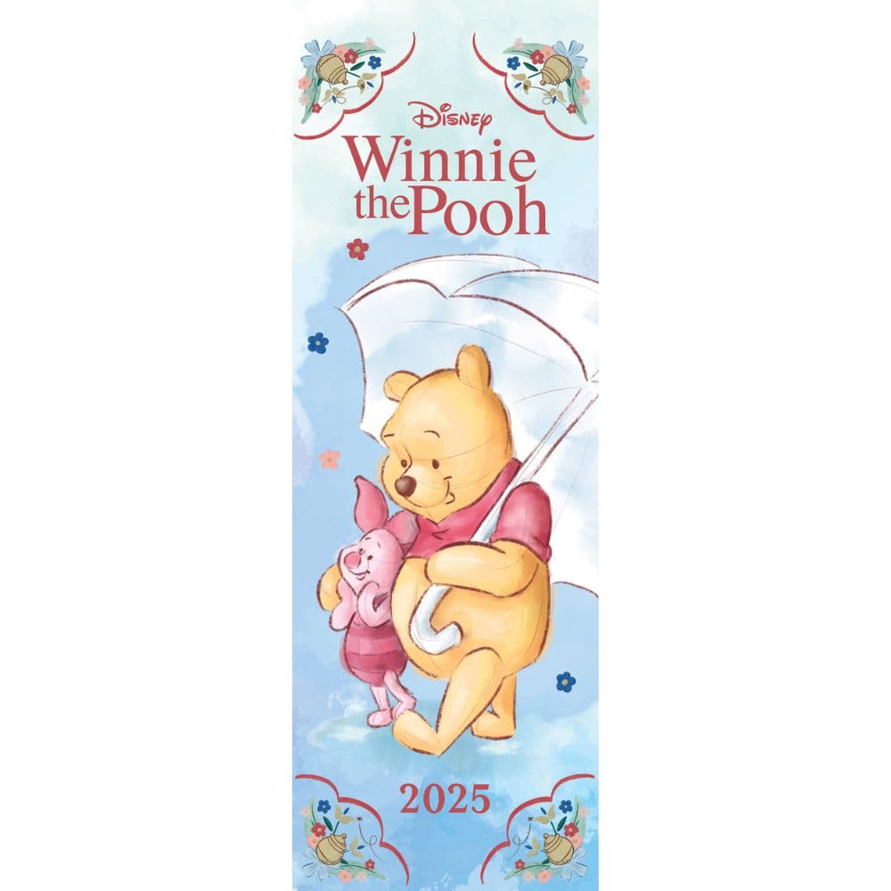 Disney Winnie The Pooh Official 2025 Slimline Wall Calendar