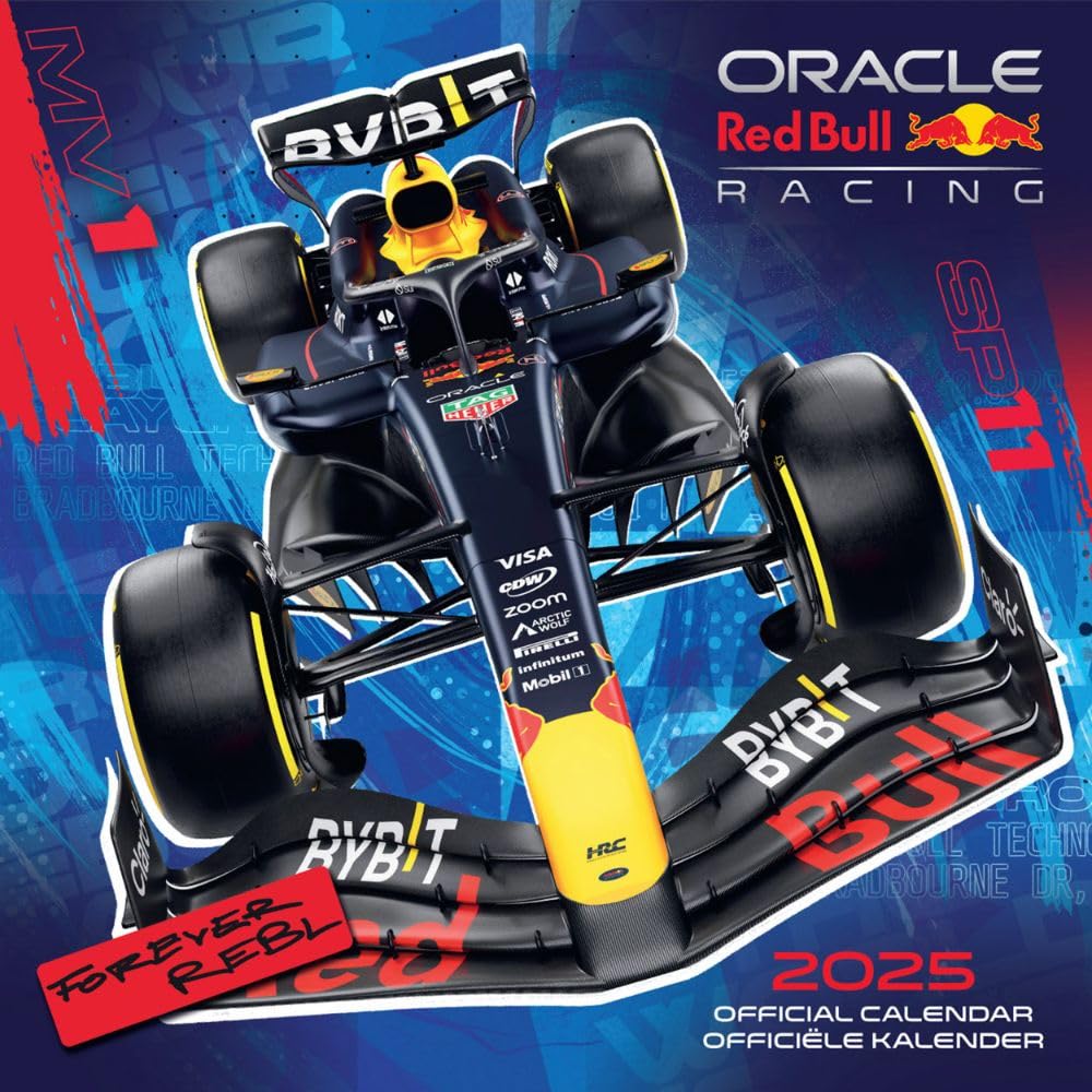 Formula One Red Bull Racing F1 2025 Square Wall Calendar