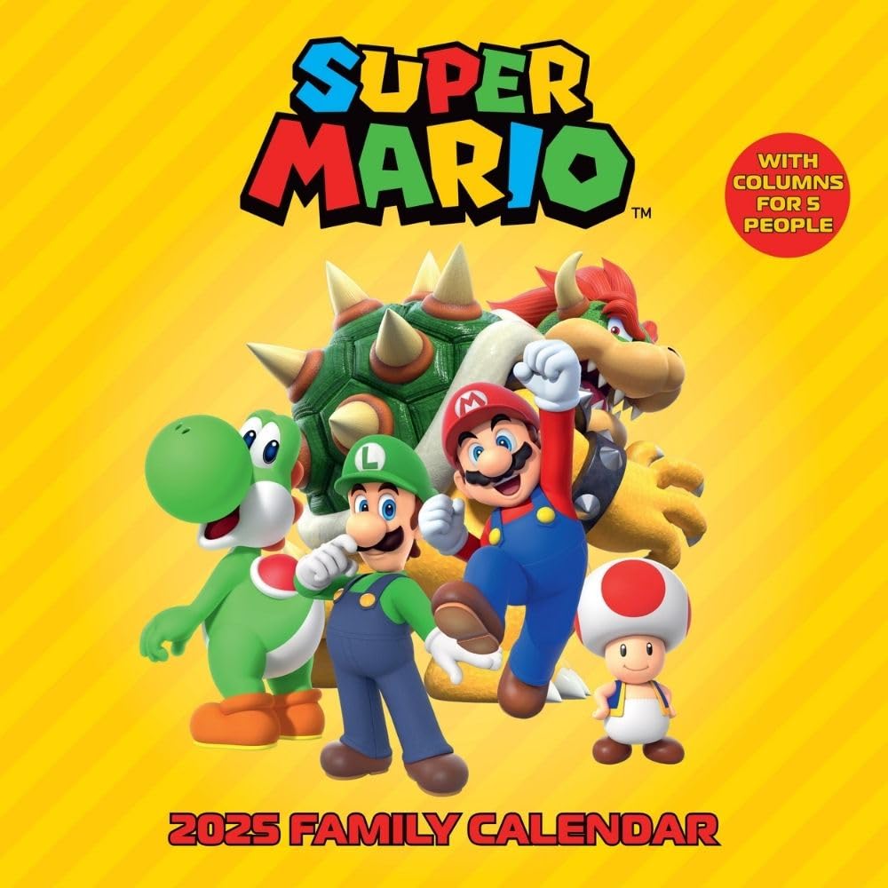 Super Mario 2025 Family Organiser Calendar Officially Licensed