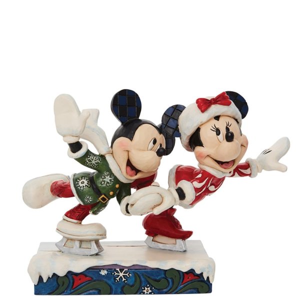 Disney Traditions Mickey and Minnie Ice Skating Figurine ...