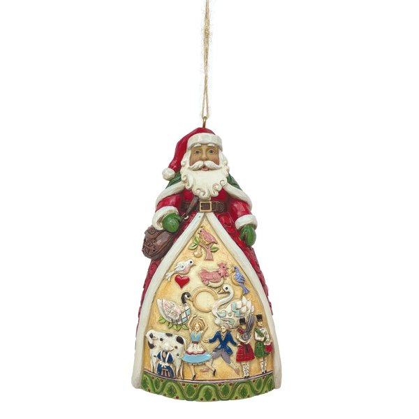 Jim Shore Heartwood Creek Twelve Days of Christmas Santa Hanging Ornament