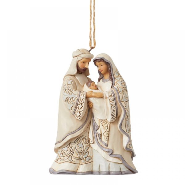 Jim Shore White Woodland Holy Family Hanging Ornament