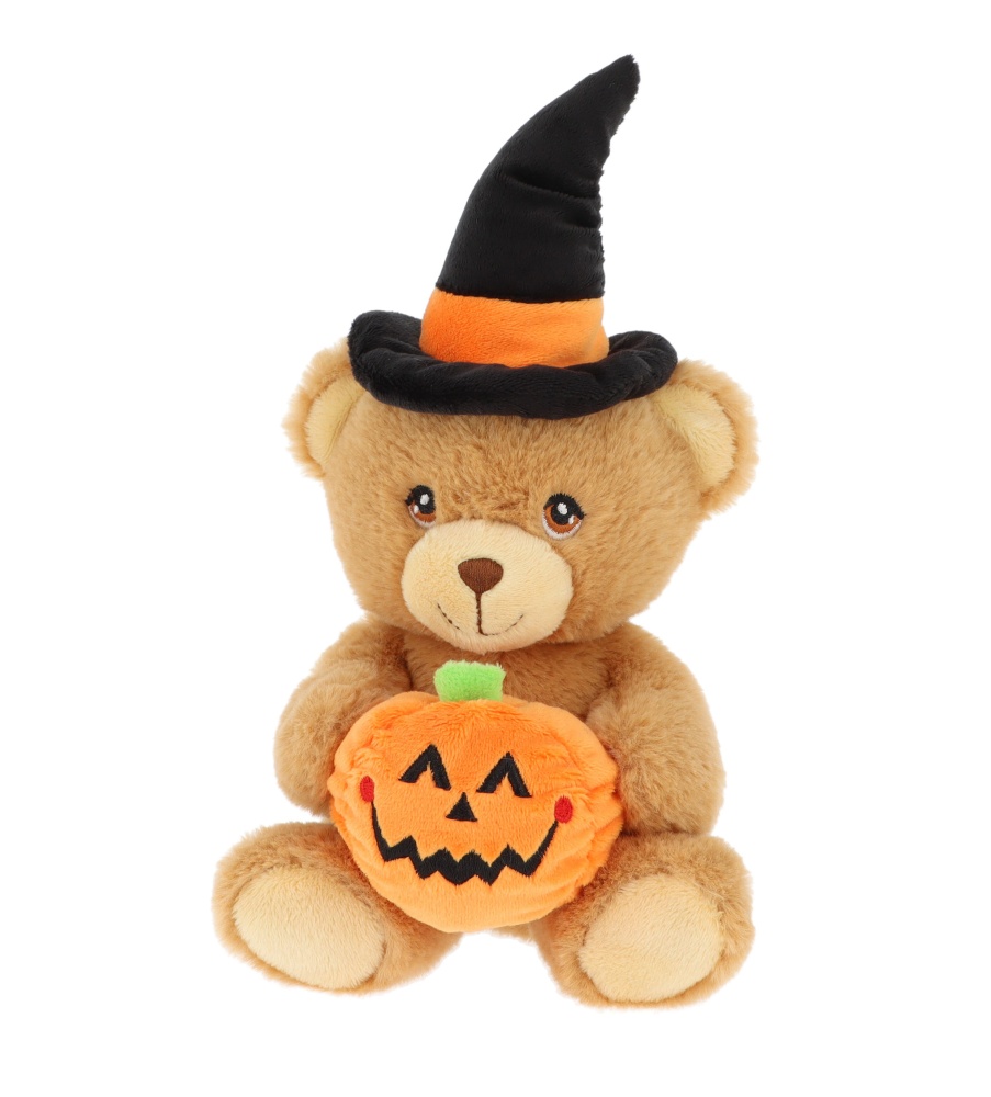 Keel Toys Keeleco Bear with Witch Hat & Pumpkin 15cm Plush Soft Toy