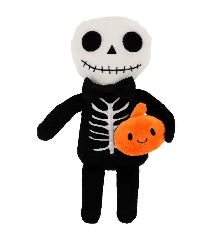 Keel Toys Skeleton with Pumpkin 16cm Plush Soft Toy Halloween Plushies