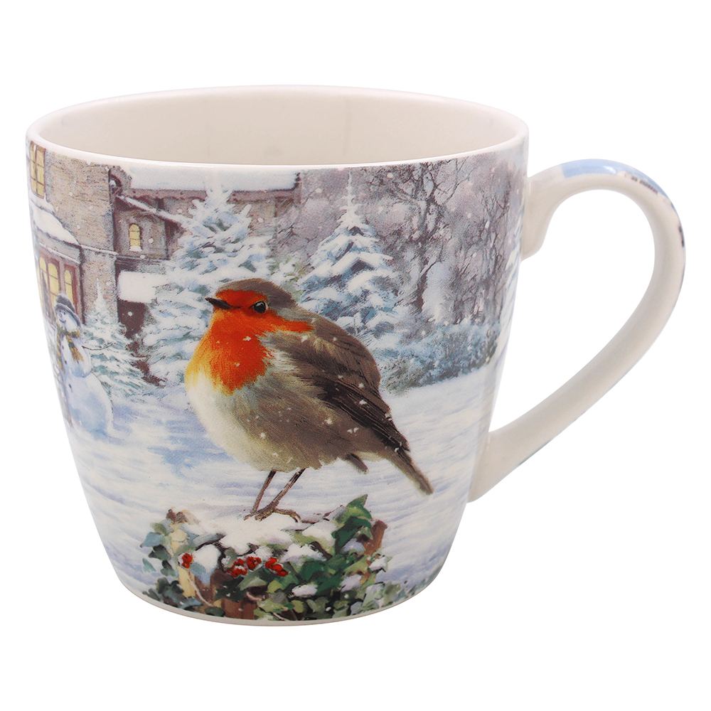 Christmas Robins Breakfast Mug Cup