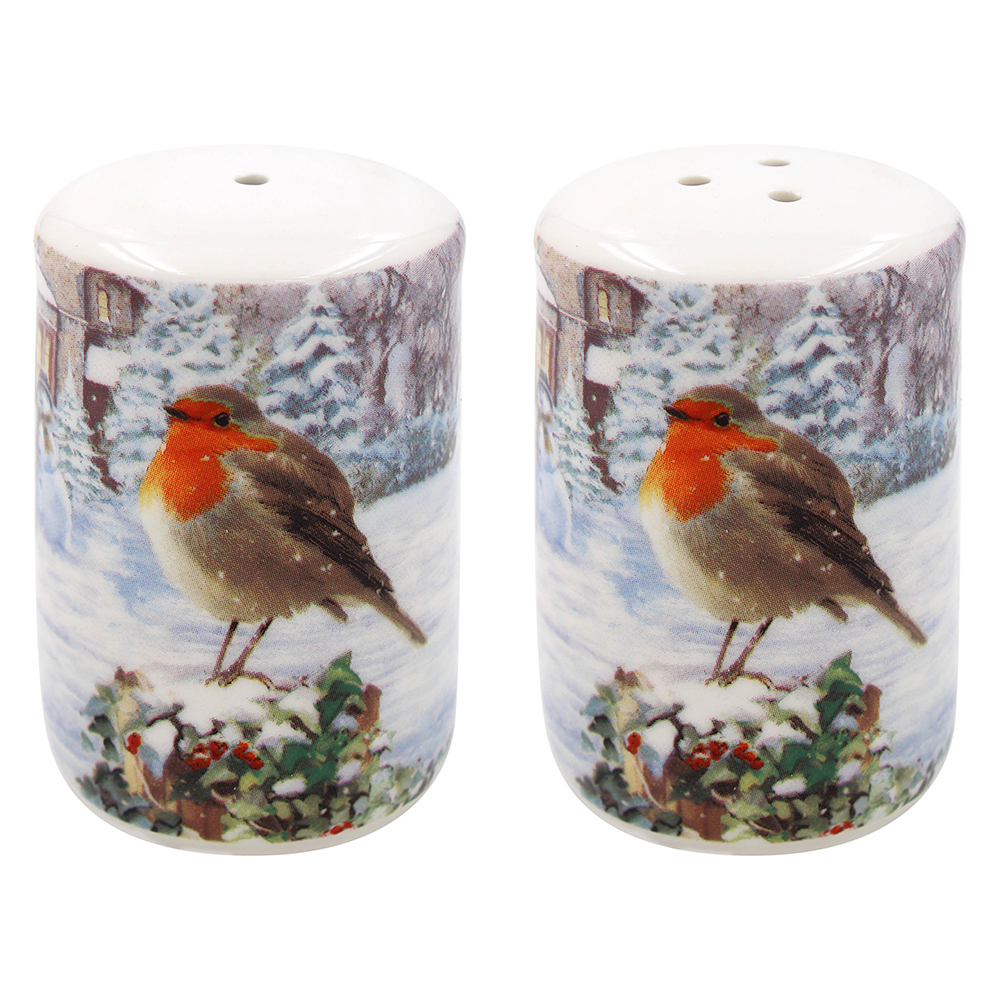 Christmas Robin Salt and Pepper Set Gift Boxed