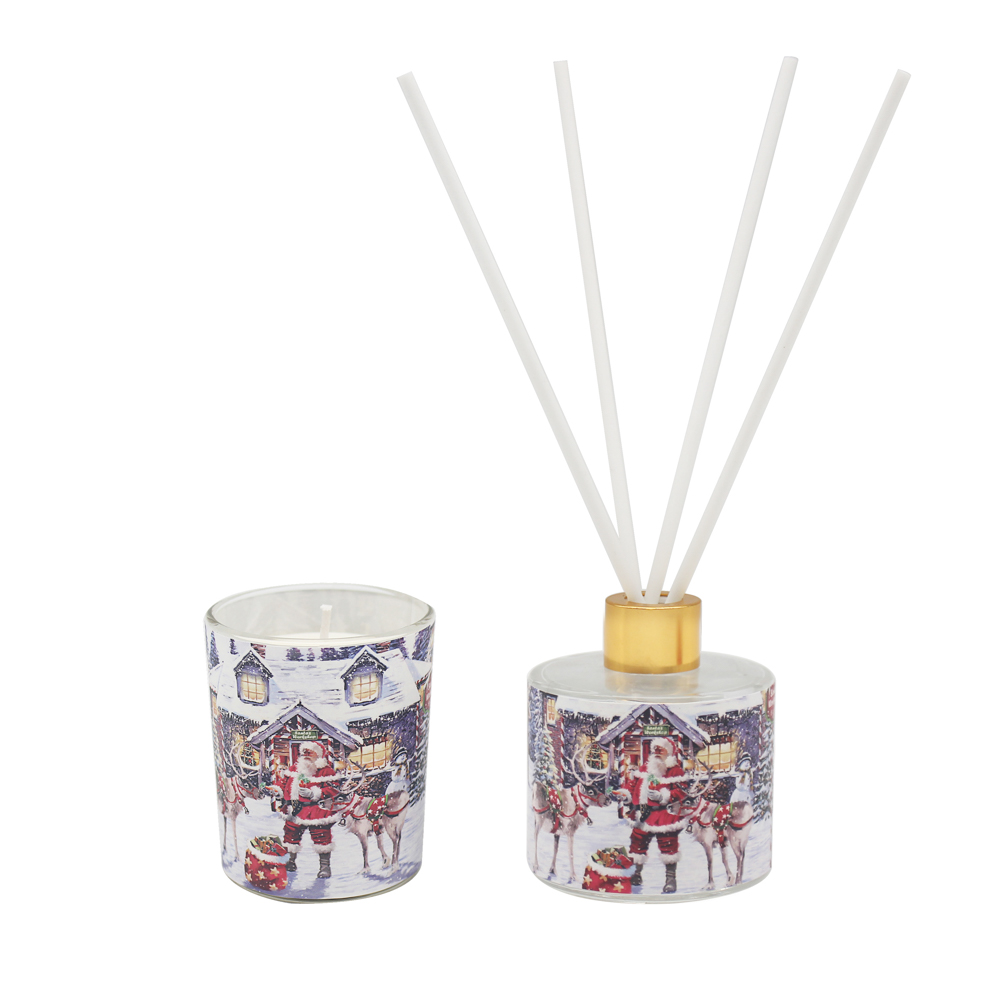 Christmas Santa Candle & Reed Diffuser Set