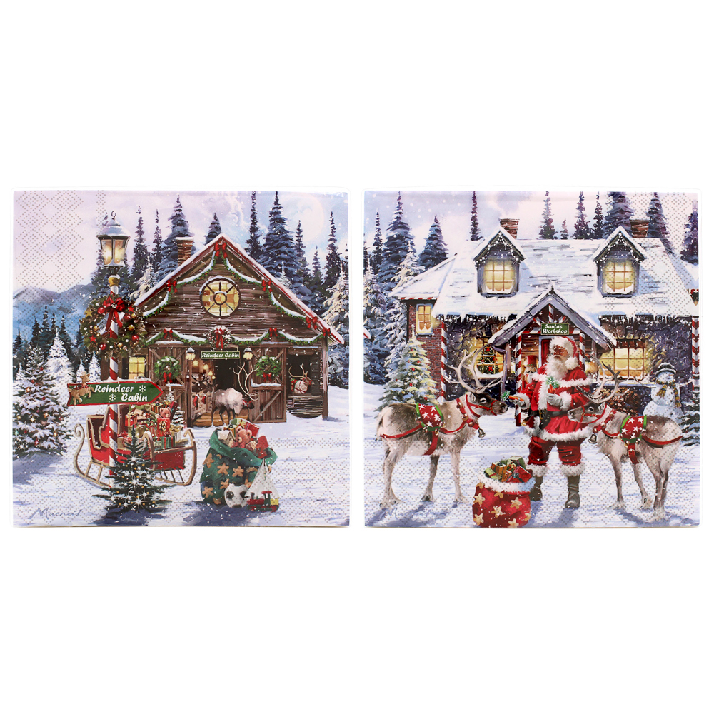 Santa Christmas Pack of 20 Napkins Size 33cm x 33cm