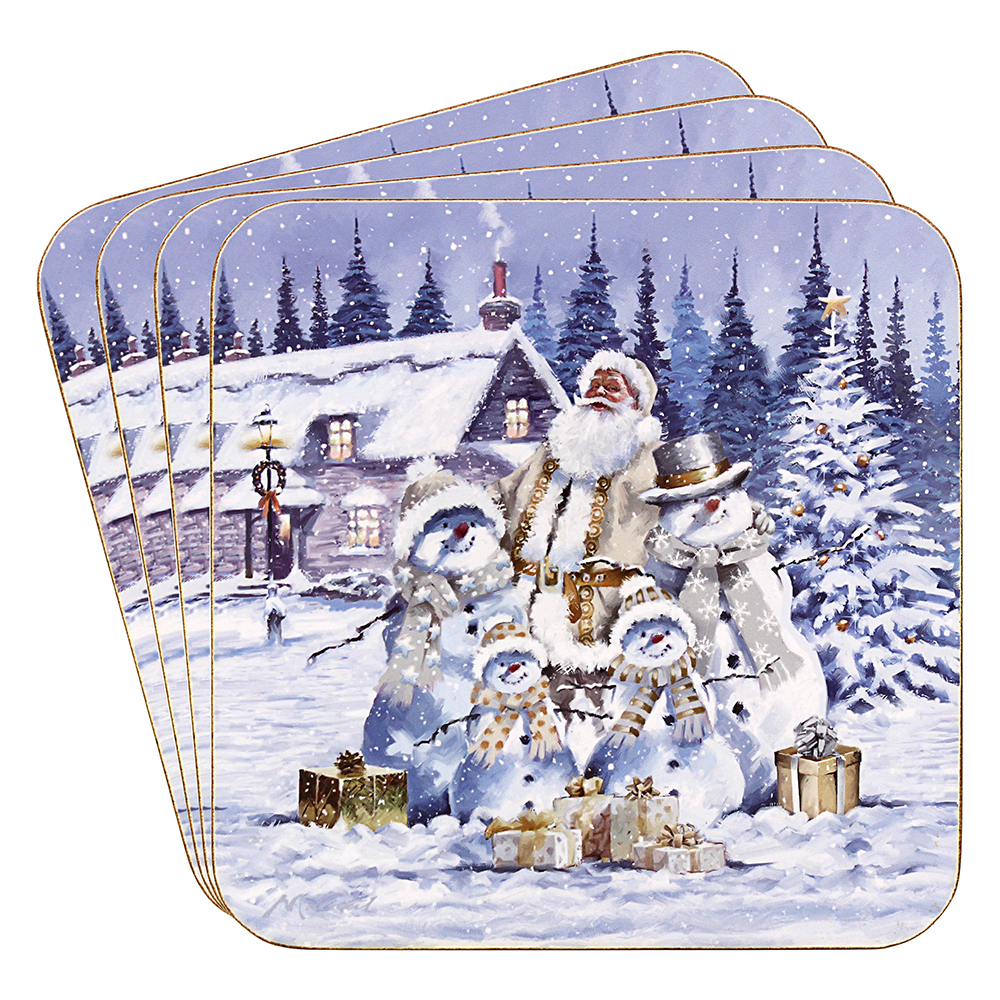 White Christmas Coasters Set of 4 Coasters