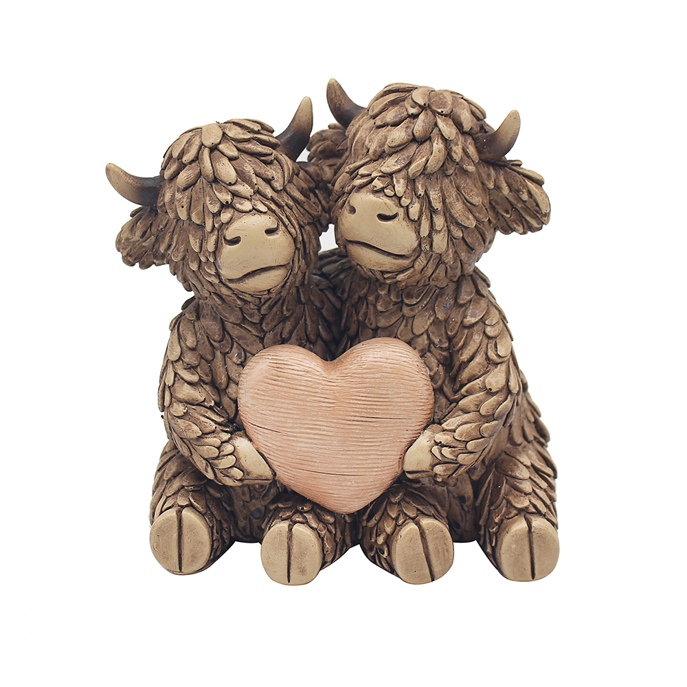 Hughie Highland Cows True Love Figurine Ornament