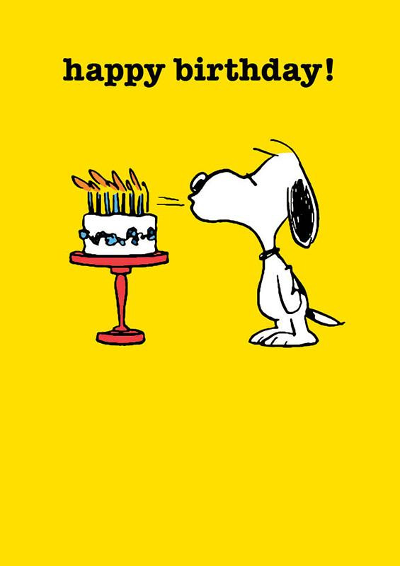Snoopy Happy Birthday Cake - Greeting Card - threelittlebears.co.uk
