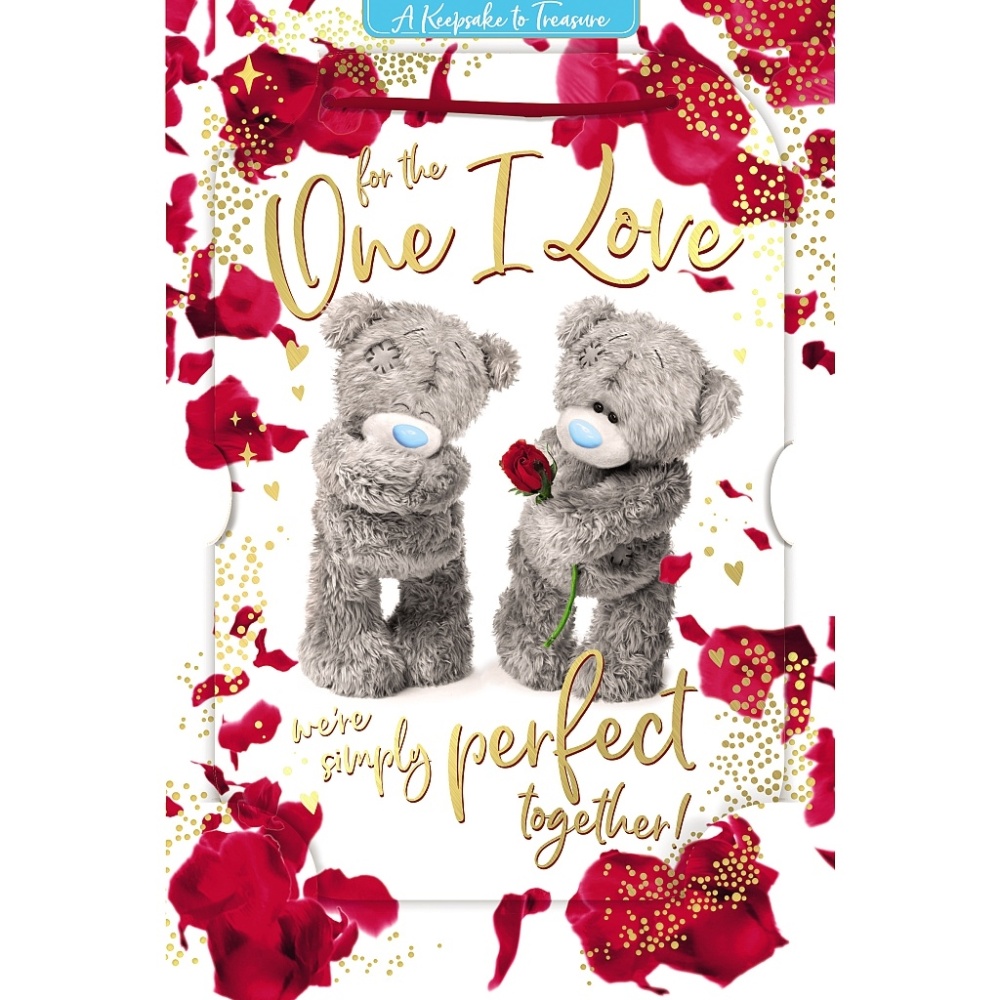 Me to You One I Love Valentines Day Card 3D Holographic Tatty Teddy