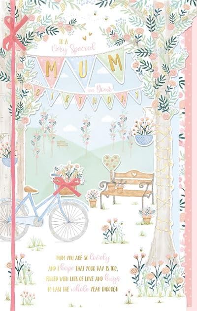 Very Special Mum Bunting Large Handmade Birthday Card