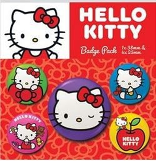 Hello Kitty Colourful Poses Button Badge Set