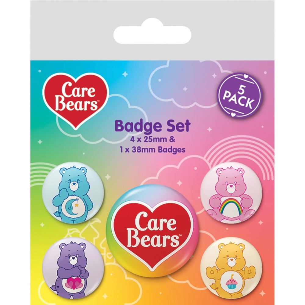 Care Bears Button Badge Set of 5 badges Design 1