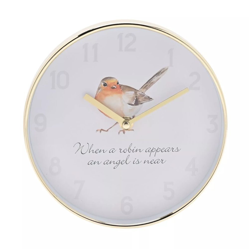 Robins Wall Clock When a Robin Appears an Angel is Near