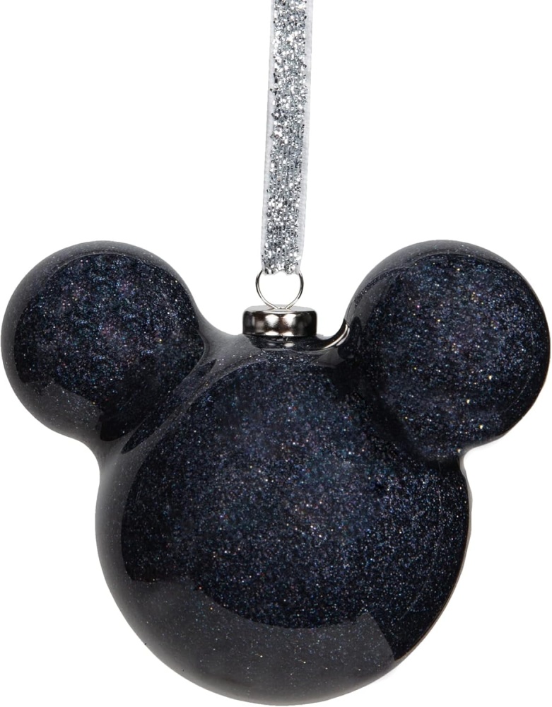 Mickey Mouse Black Glitter Bauble