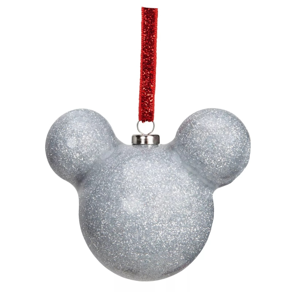 Mickey Mouse Silver Glitter Bauble