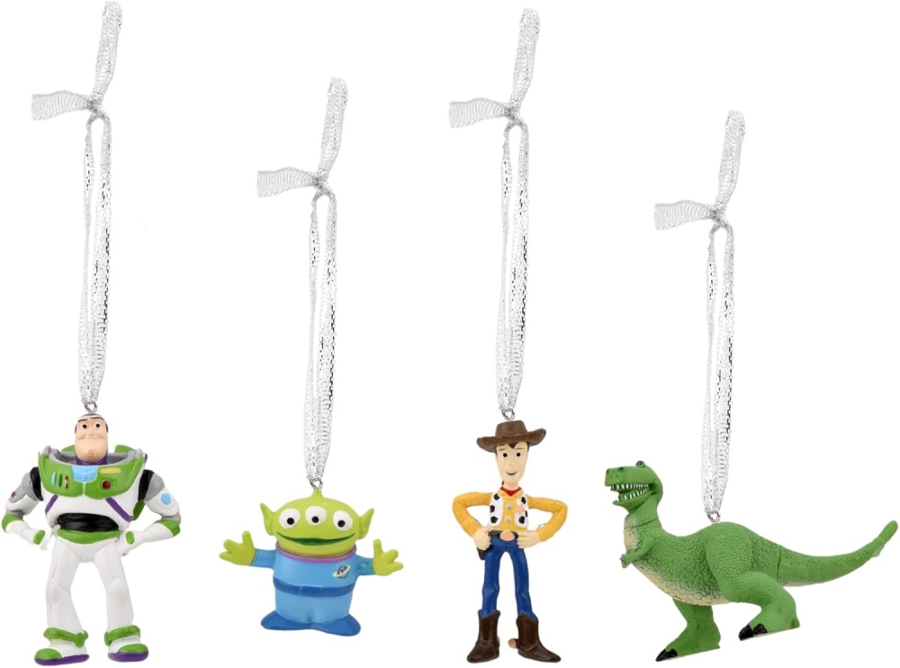 Disney Set Of 4 Toy Story Christmas Tree Decorations Woody Buzz Alien Rex