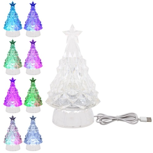 Glitter Christmas Tree Decoration With Colour changing  LED Lights